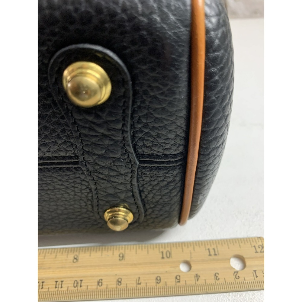 Dooney & Bourke All Weather Leather Vintage Top Handle Bag Black British Tan - Picture 14 of 15
